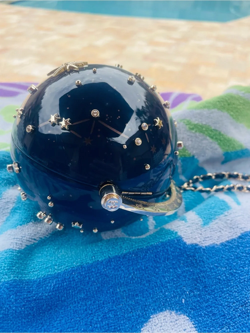 CHANEL Astrology Celestial Globe Minaudiere Evening Gold Bag AUTHENTIC